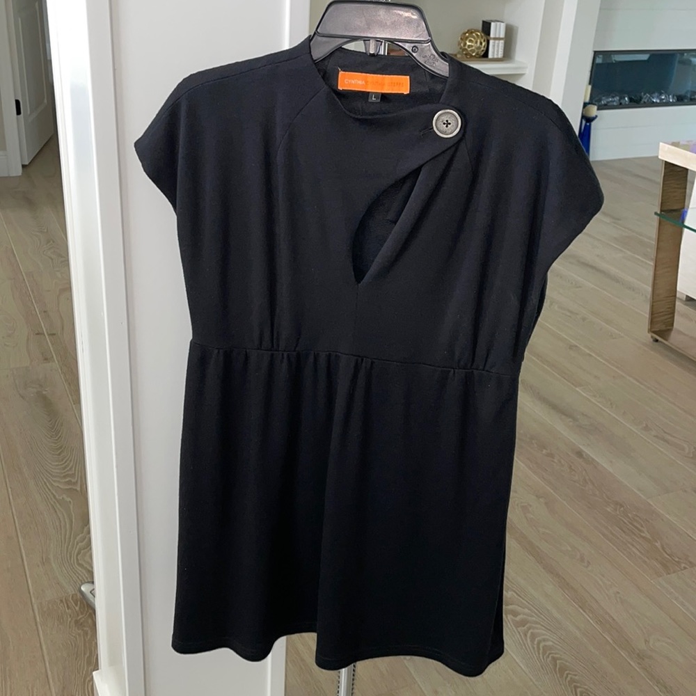 Cynthia Steffens black dress